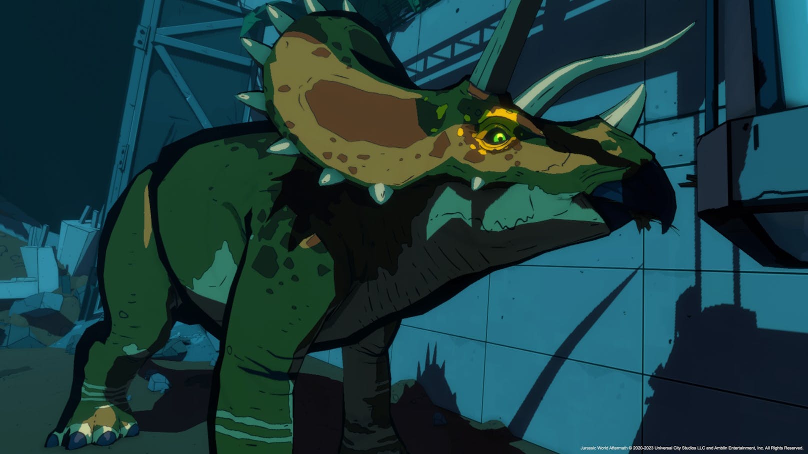 Spieler übernehmen in "Jurassic World Aftermath" die Rolle des Sicherheitsexperten Sam, der sich nach dem Niedergang durch den Dinosaurier-Zwischenfall auf Isla ...