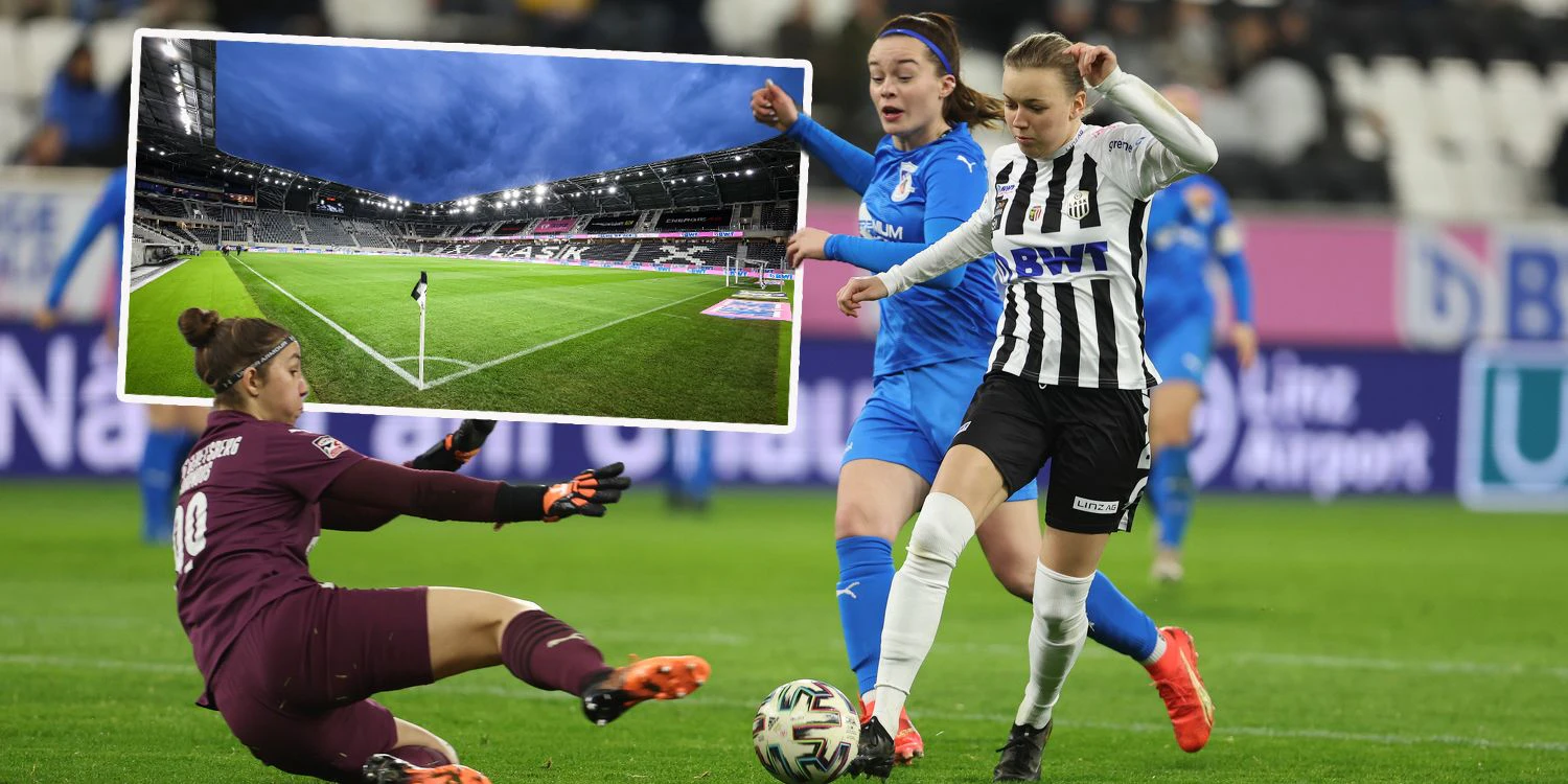 Die LASK-Frauen schlagen bei der Stadioneröffnung vier Mal zu.