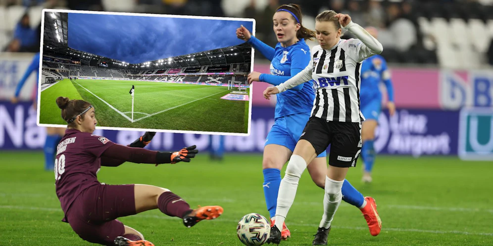 Die LASK-Frauen schlagen bei der Stadioneröffnung vier Mal zu.