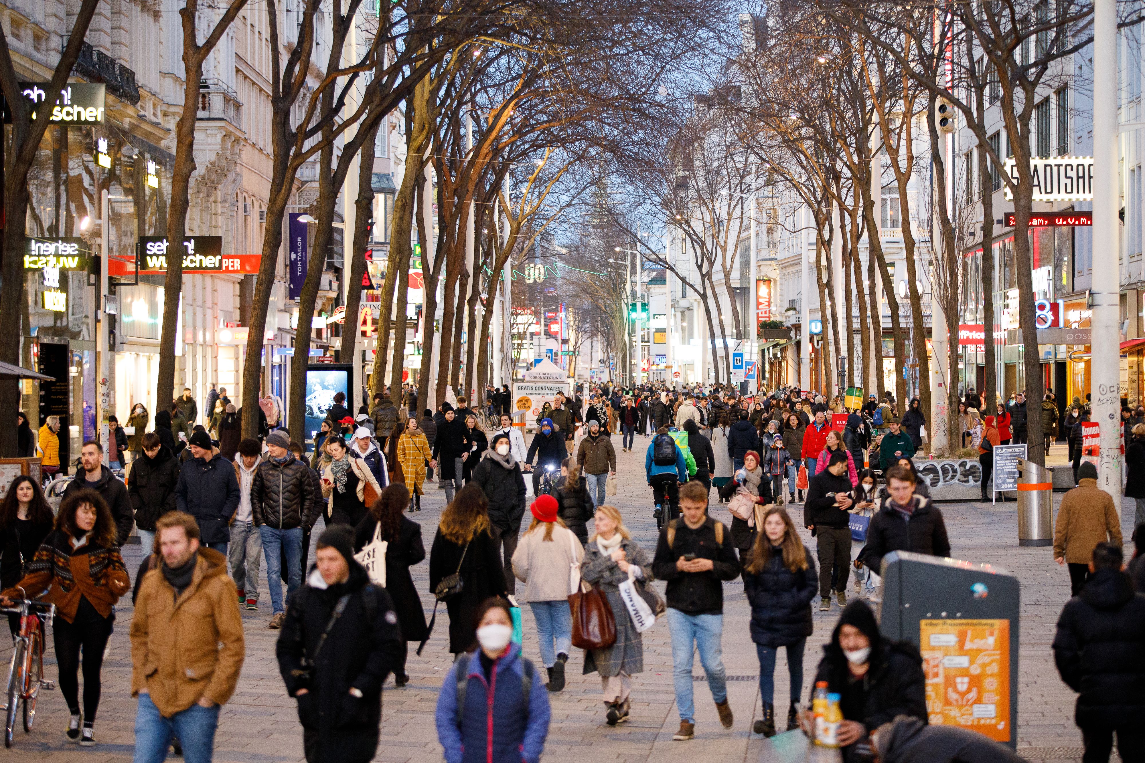 Die Mariahilferstraße in Wien – nicht der einzige Ort in Österreich mit steigenden Menschenmengen. 
