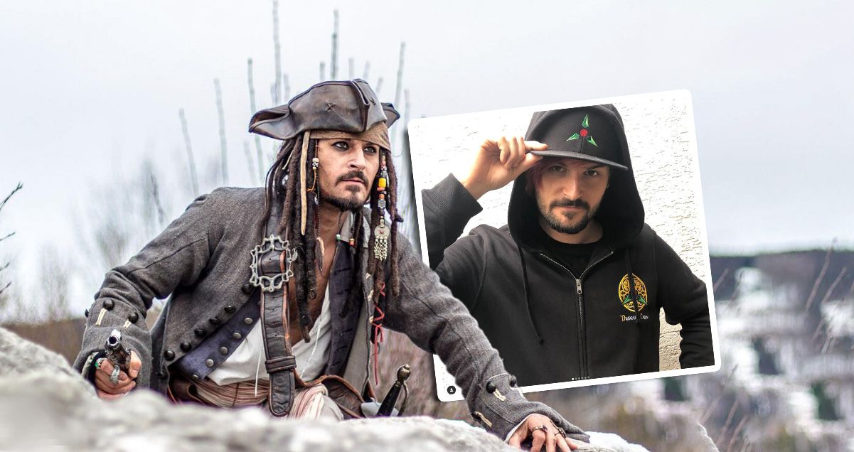 Stramer und TikToker Gerald Mayer aka @deagal_remyr in seiner Paraderolle als Pirat Jack Sparrow.