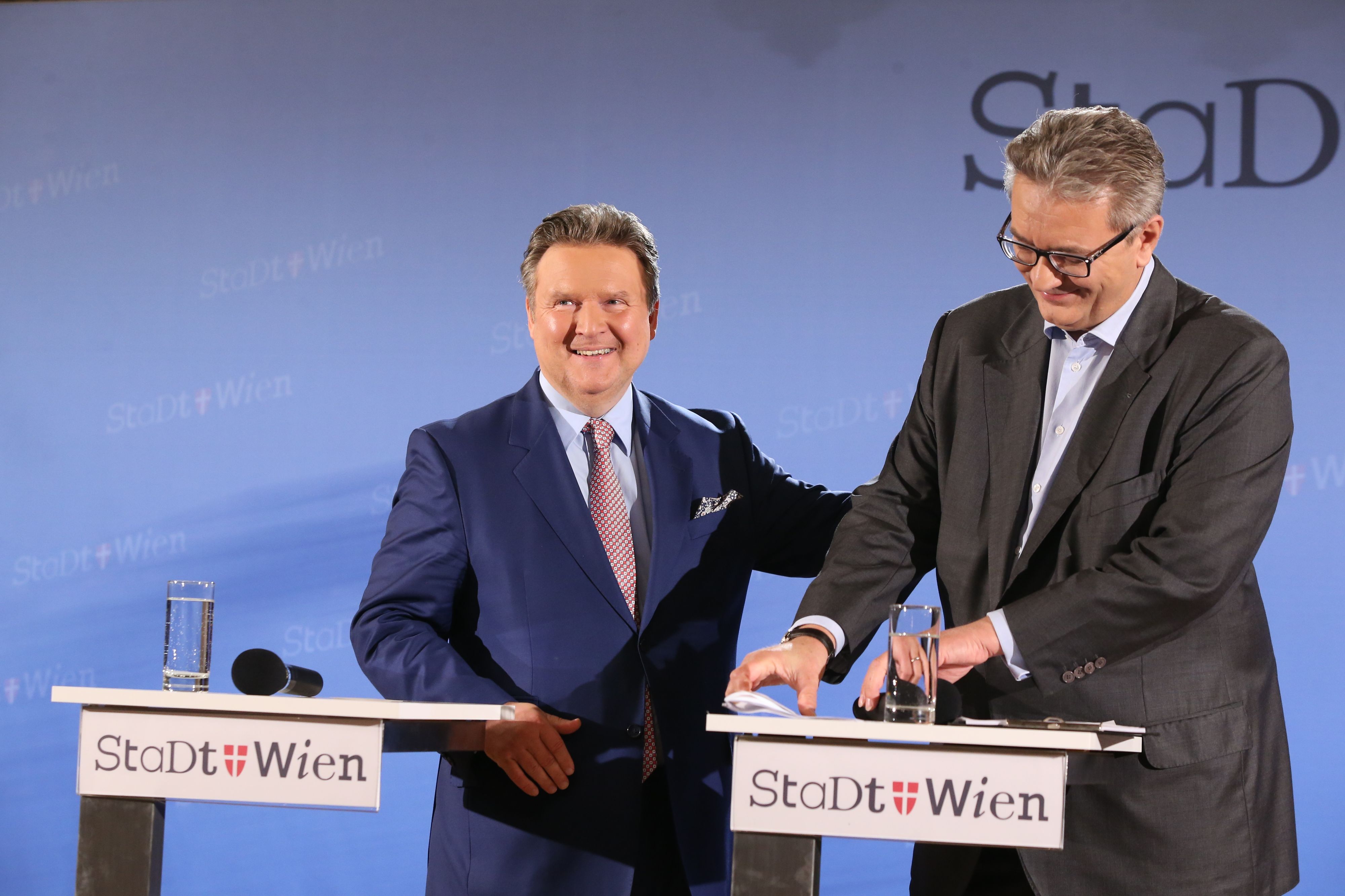 Bürgermeister Michael Ludwig und Gesundheitsstadtrat Peter Hacker.