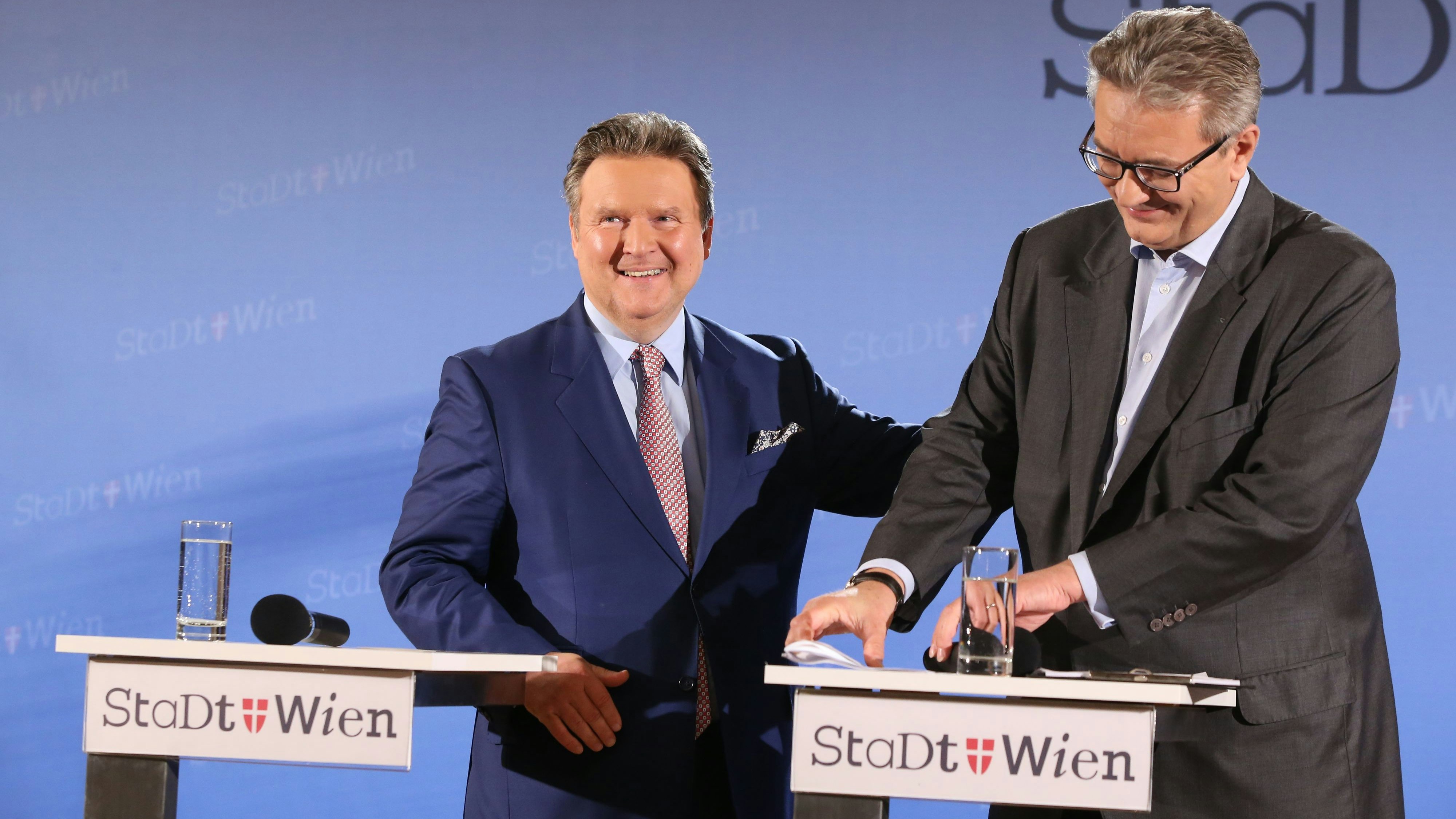 Bürgermeister Michael Ludwig und Gesundheitsstadtrat Peter Hacker.