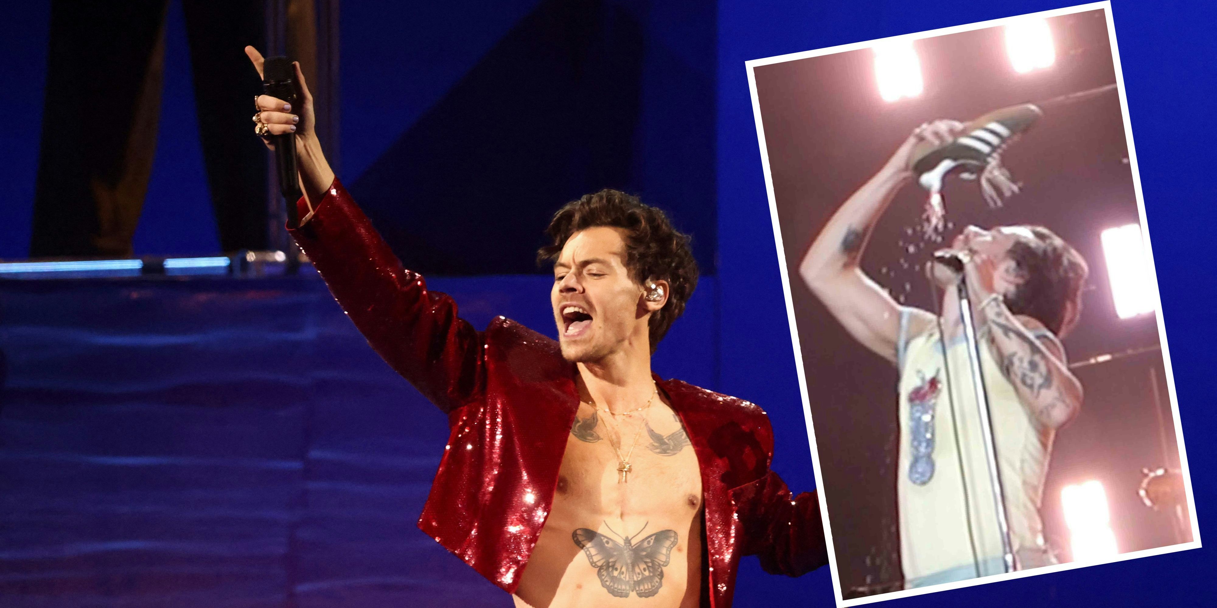 Harry Styles performs at the Brit Awards at the O2 Arena in London, Britain, February 11, 2023. REUTERS/Henry Nicholls