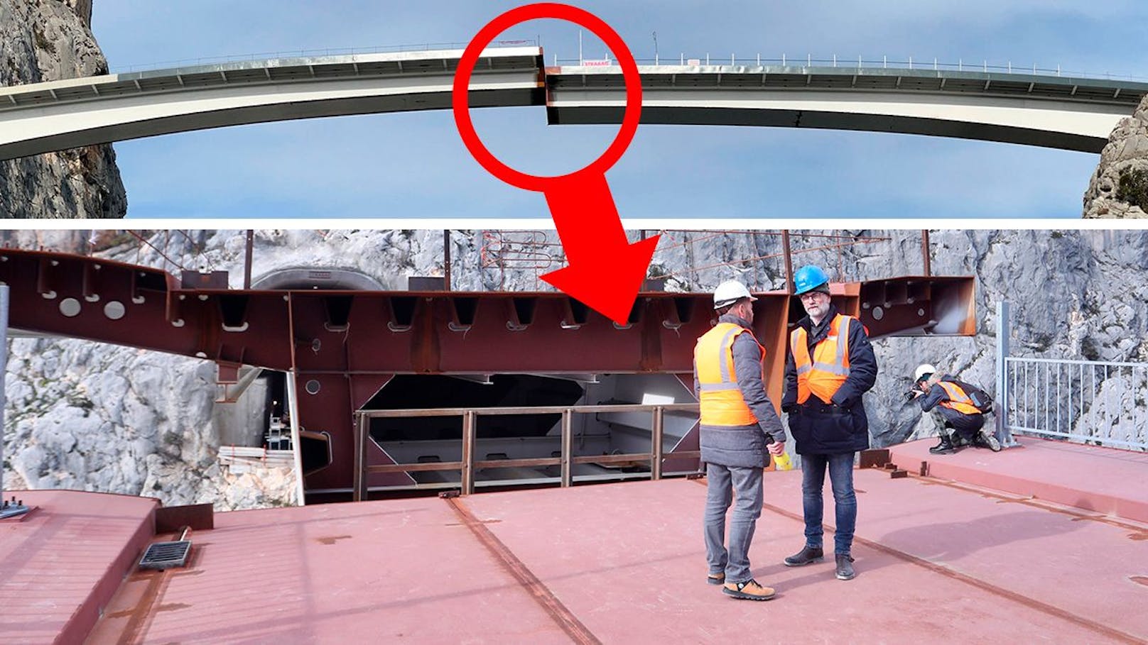 Pfusch? Mannshohe Stufe mitten in neuer Kroatien-Brücke