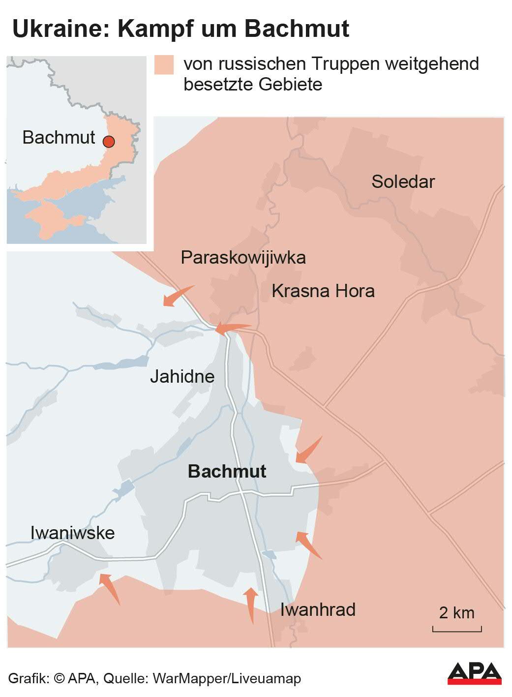 Russische Truppens stehen tief in der Ukraine im Land.
