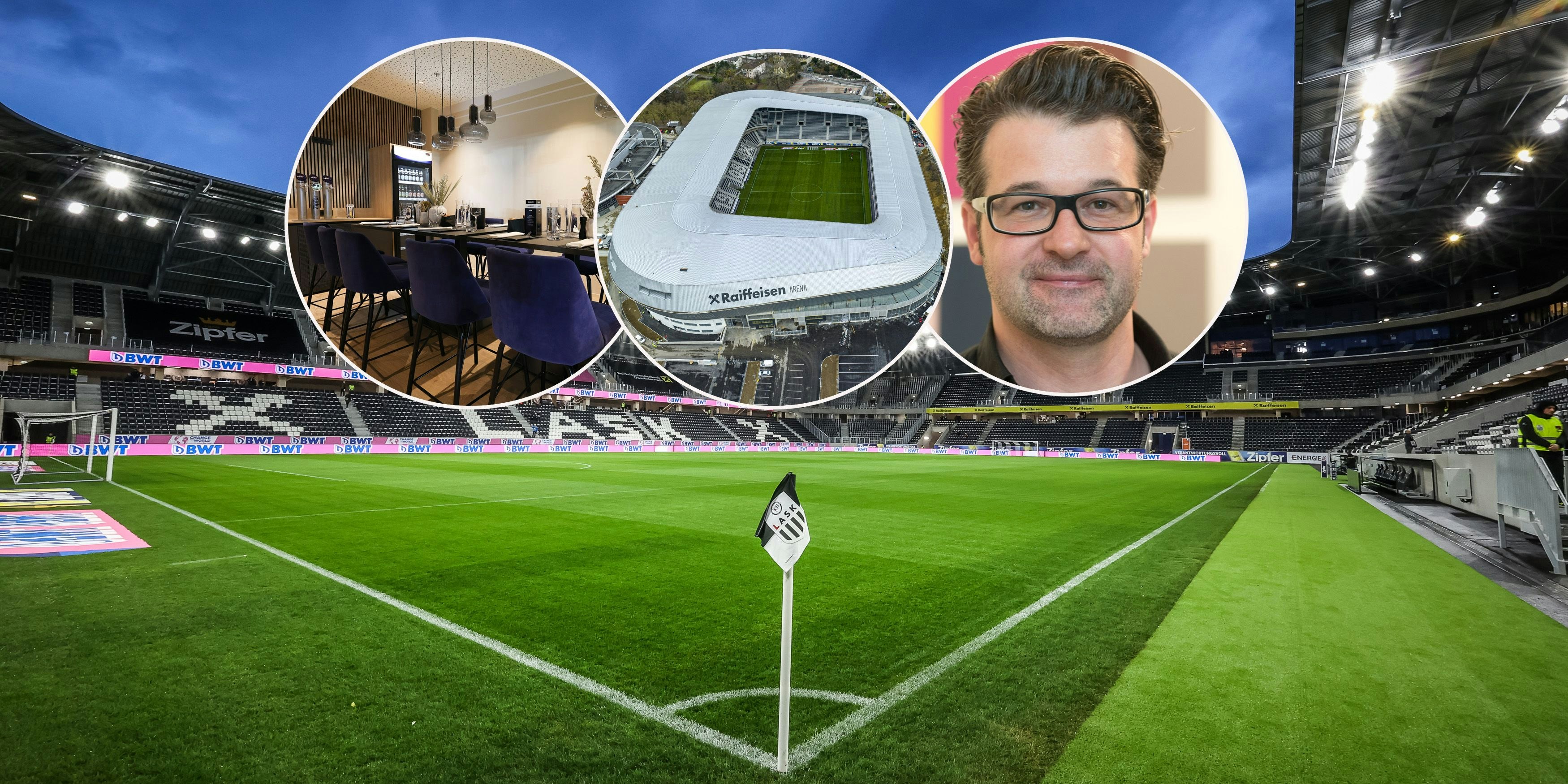 Stadion-Architekt Harald Fux (r.) spricht mit "Heute" über die Raiffeisen Arena. 