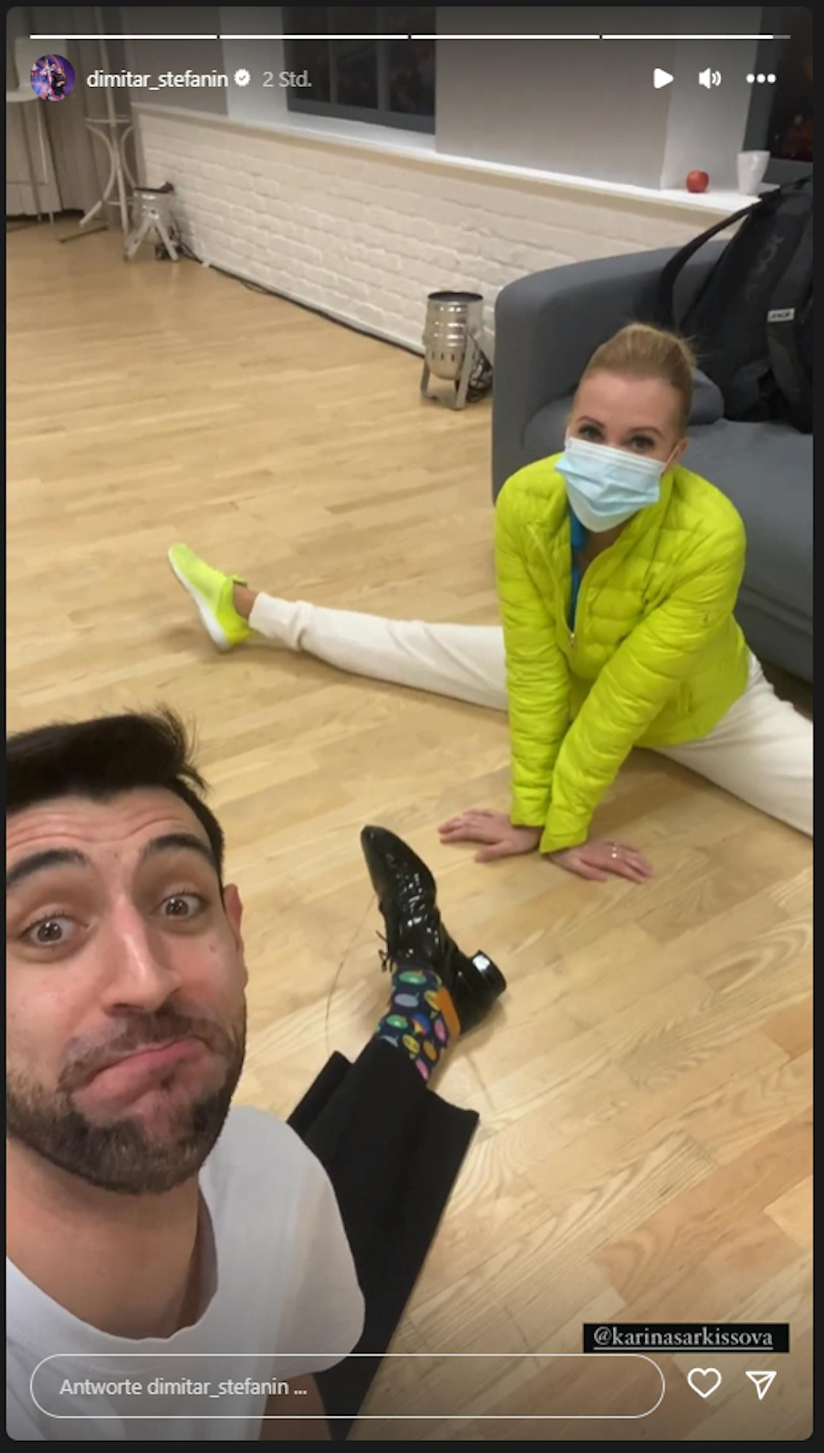 Dimitar Stefanin ist erleichtert: Seine Promi-Tänzerin Karina Sarkissova kann weitertanzen, ihre Nase ist "beleidigt", aber nicht gebrochen. 