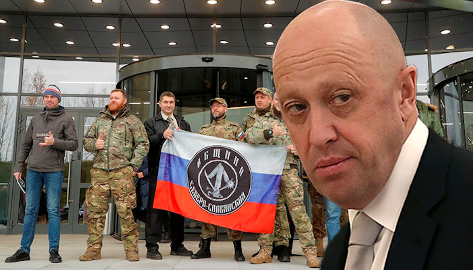Die EU hat Sanktionen gegen die russische Söldnergruppe Wagner verhängt. Ebenfalls im Bild: Der Chef der Truppe Jewgeni Prigoschin.