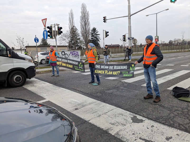 Auch am 23. Februar kam es zu neuen Straßenblockaden durch die Letzte Generation in Wien.