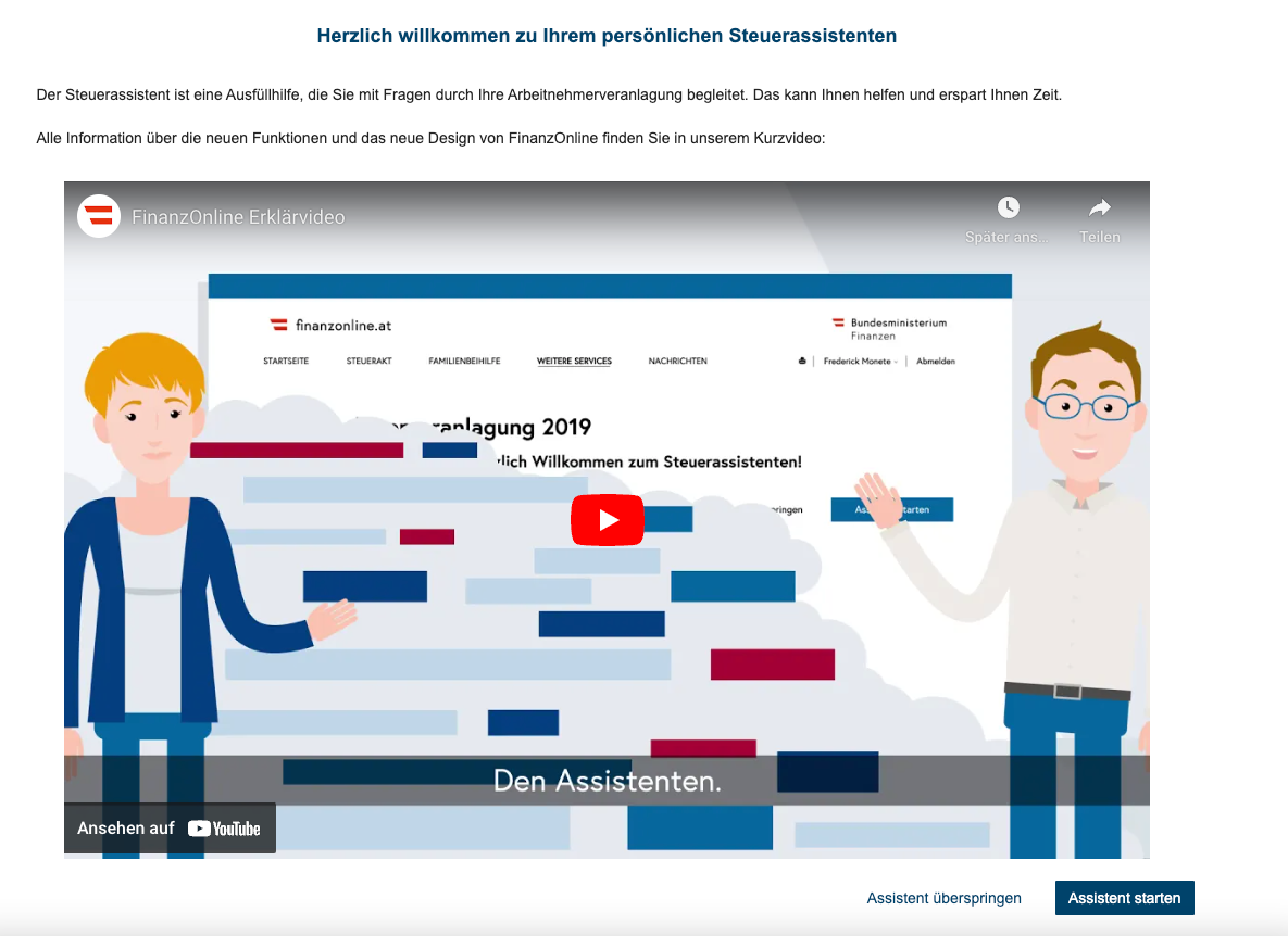 Assistent von FinanzOnline