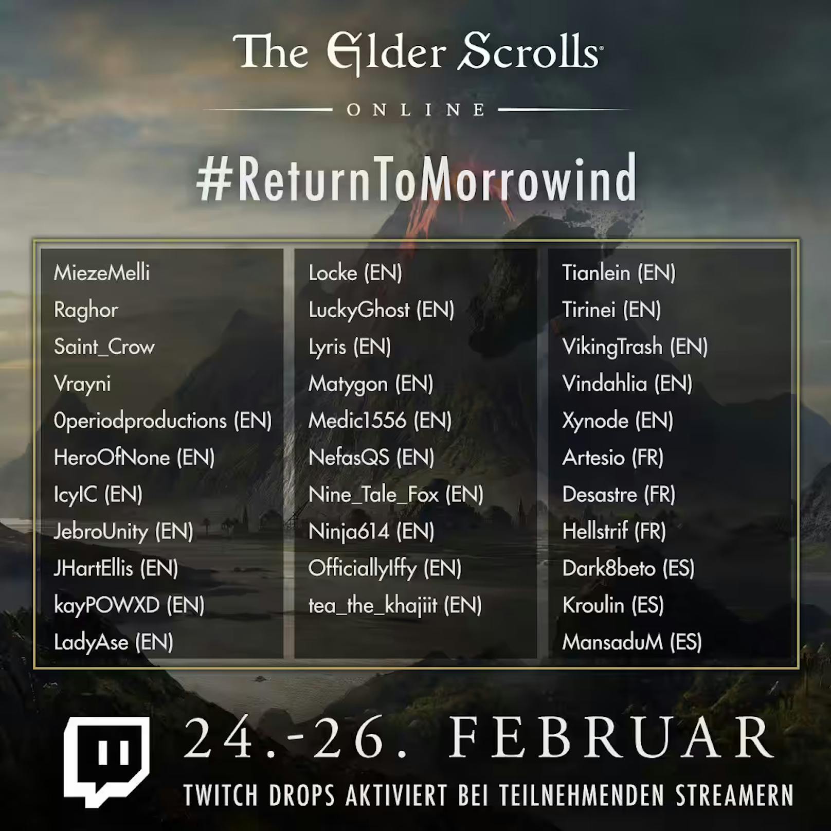 "The Elder Scrolls Online: Rückkehr nach Morrowind"-Feierlichkeiten.
