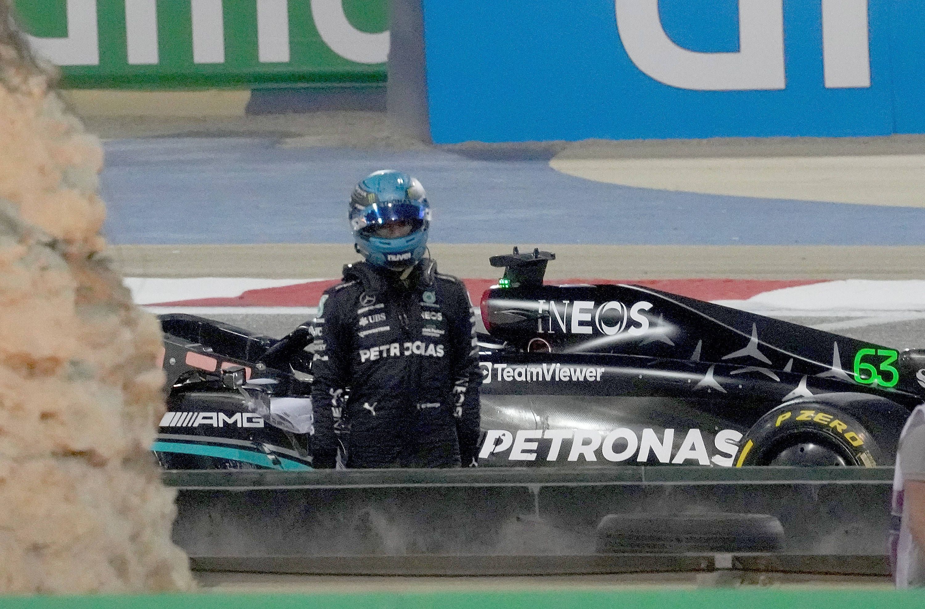 Der Mercedes von George Russell ist liegen geblieben. 