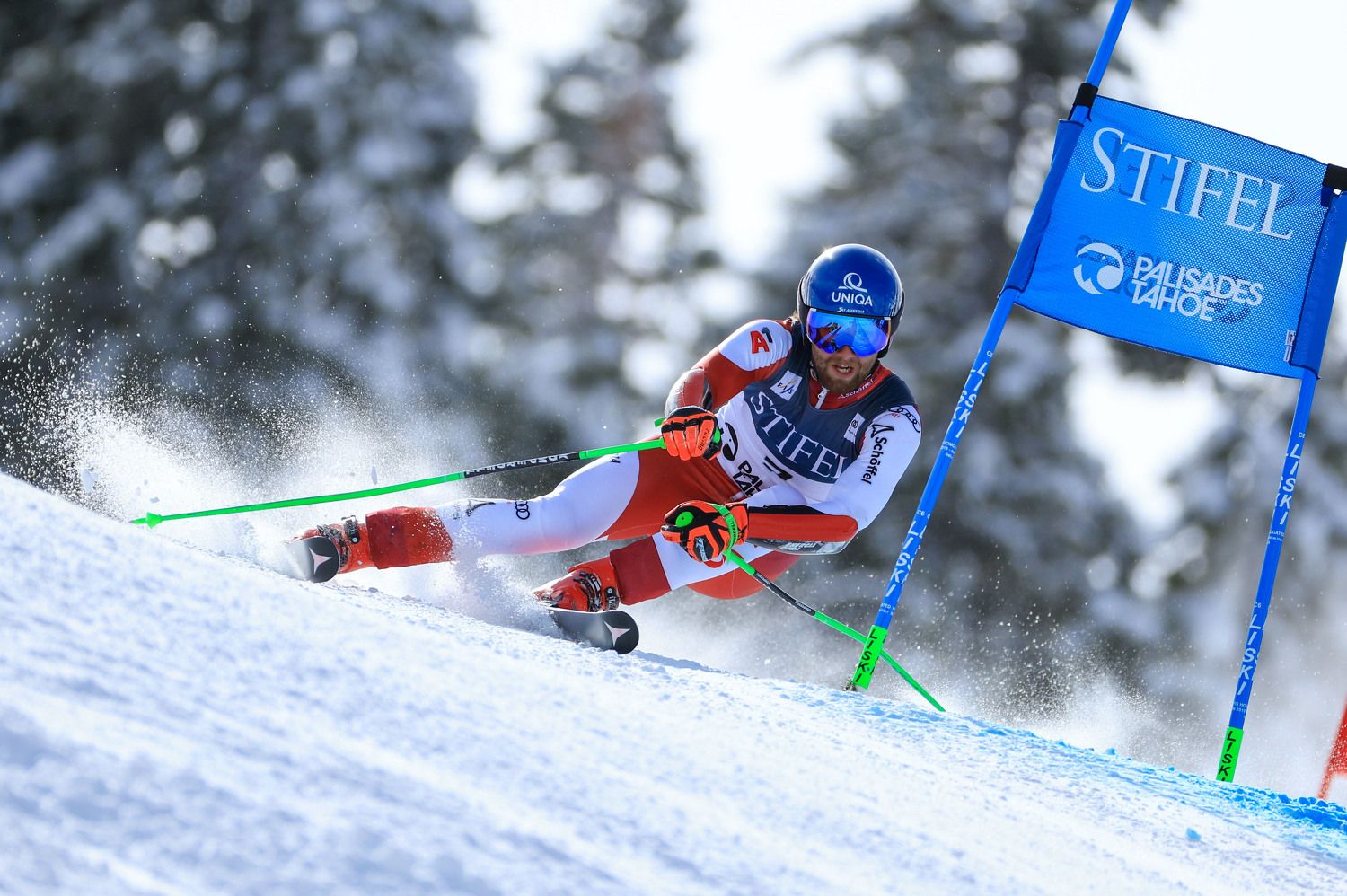 Marco Schwarz im Riesentorlauf von Palisades Tahoe. 