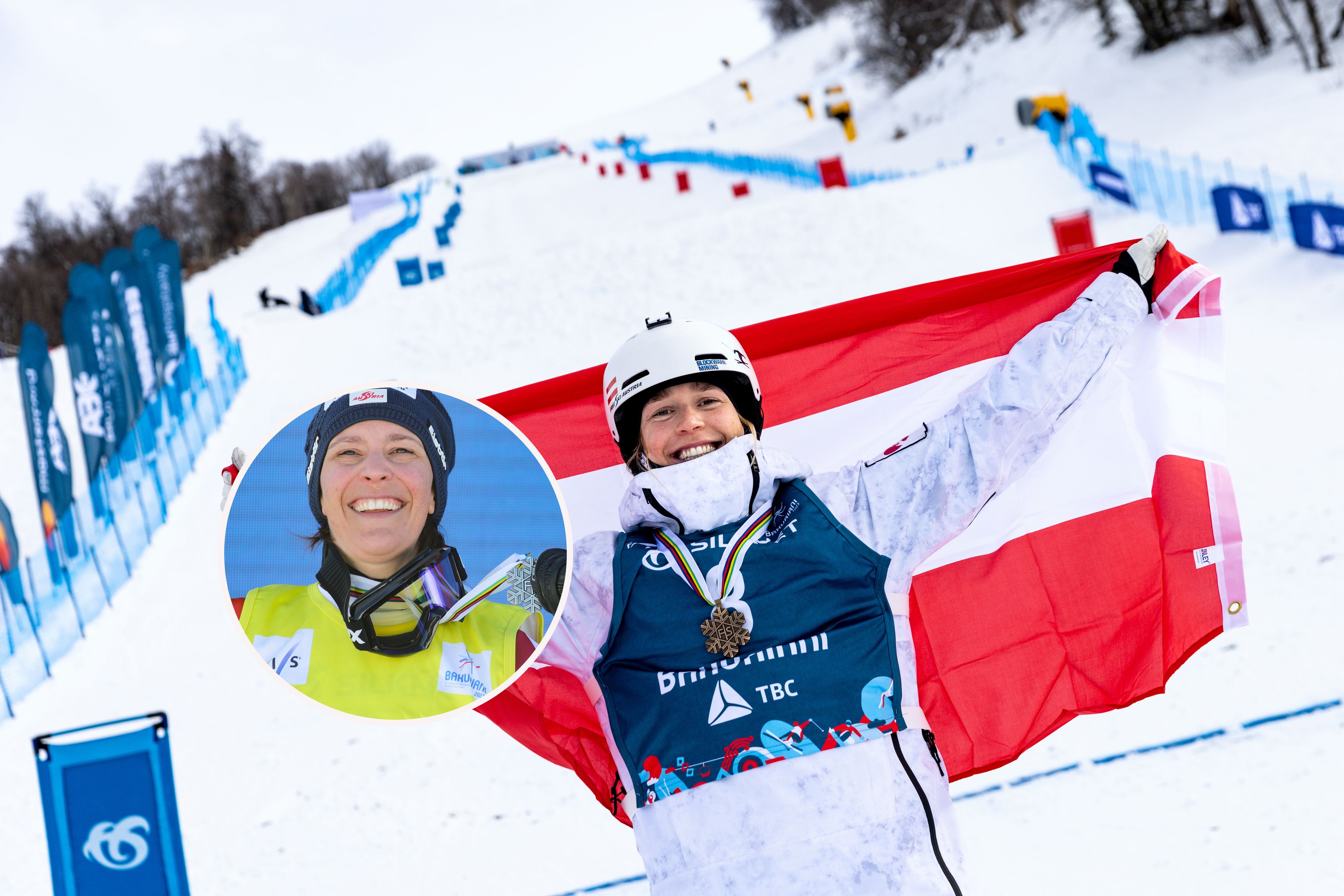 Carroll (r.) fuhr auf der Buckelpiste zu Bronze, Ofner eroberte im Skicross Silber.