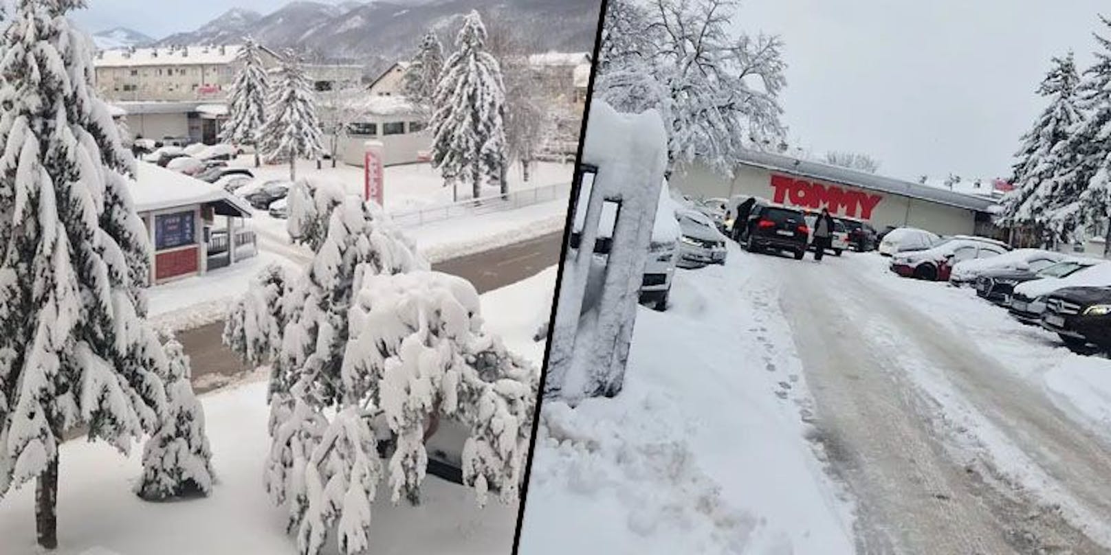 Ein Kälte-Einbruch sorgt am Balkan für jede Menge Neuschnee – und Chaos auf den Straßen.