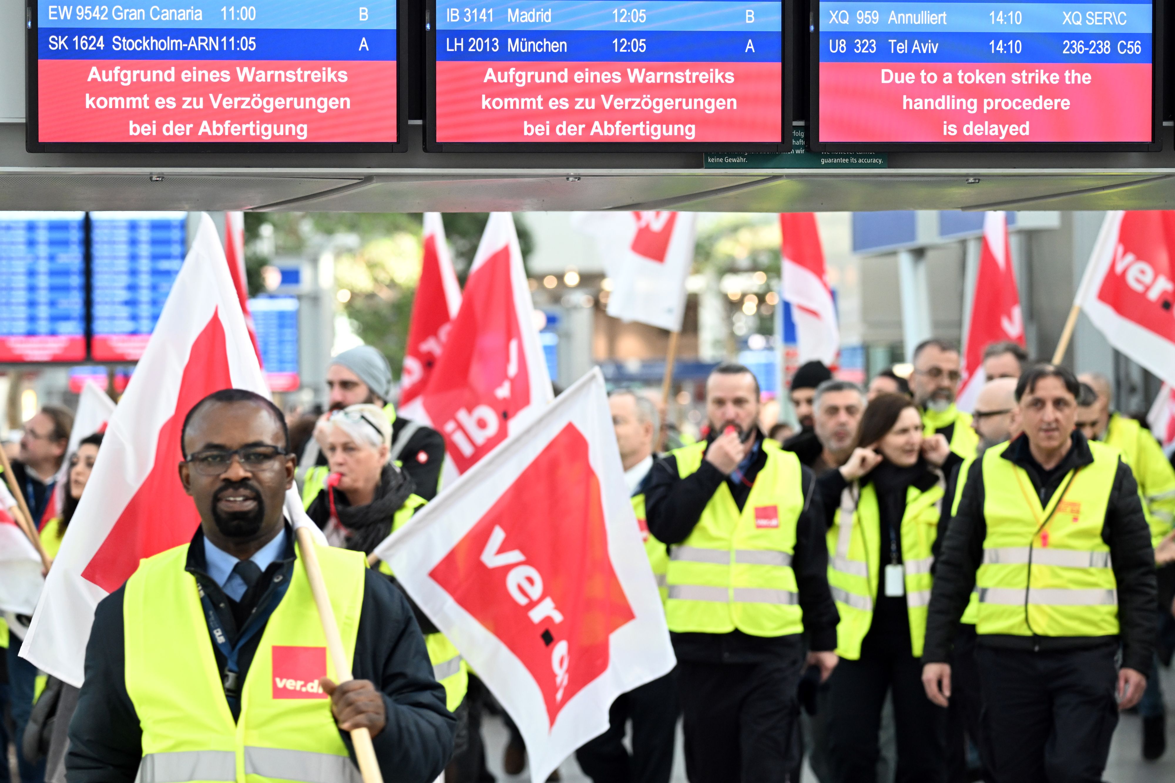 Am Flughafen in Düsseldorf wird gestreikt.