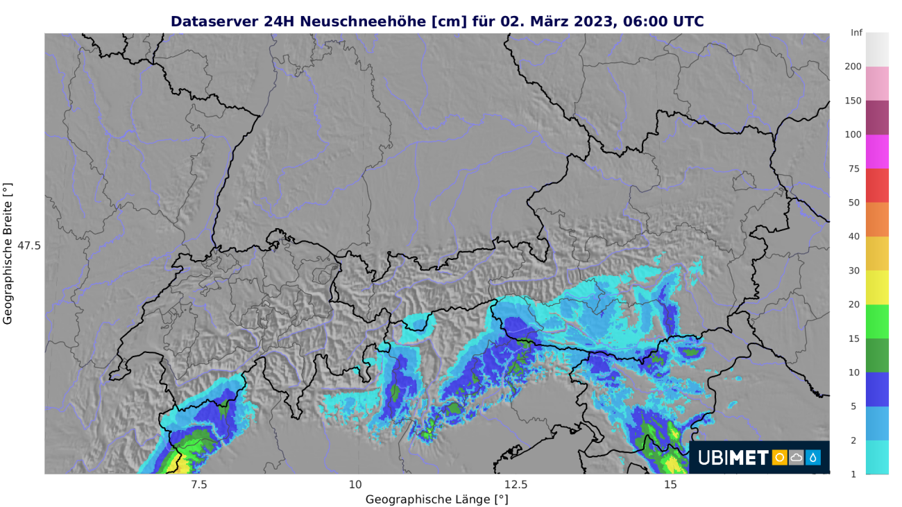 Neuschneeprognose für Österreich