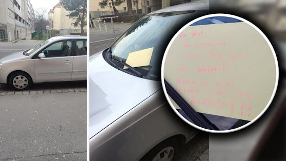 Ein Wiener hinterließ einem Wagen diese Nachricht auf der Windschutzscheibe