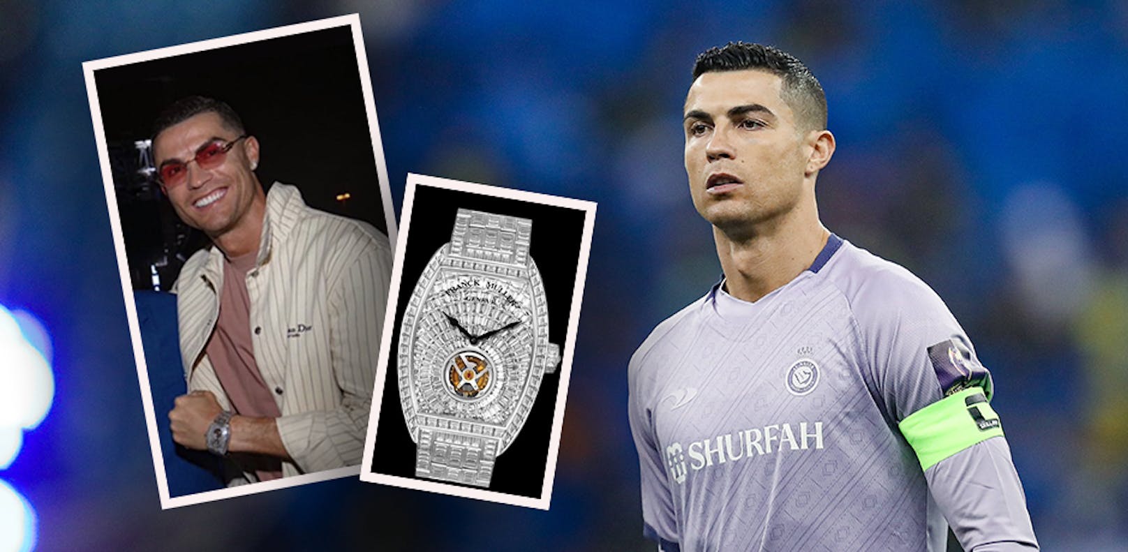 Cristiano Ronaldo und seine Luxus-Uhr beim Box-Spektakel zwischen Tommy Fury und Jake Paul. 