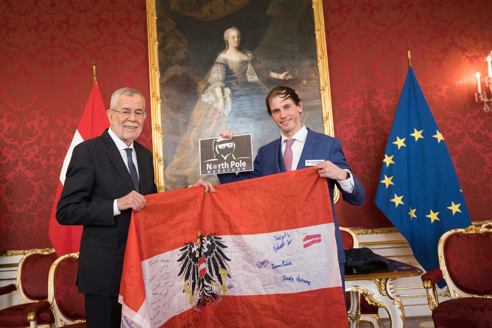 Rainer Predl beim Bundespräsidenten: Der Extremläufer vertritt Österreich beim Nordpolmarathon.