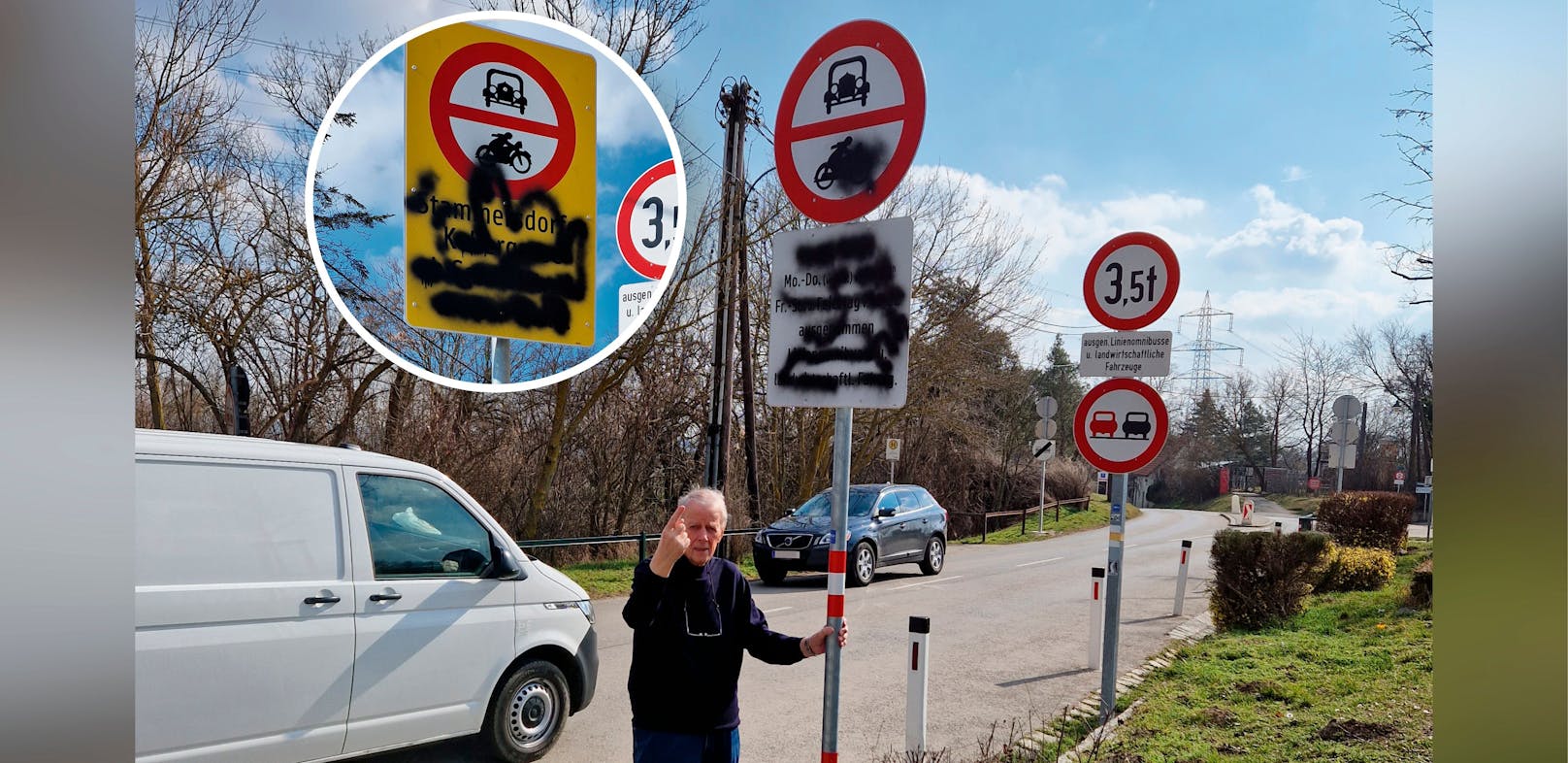 Alt-Bezirksrat Hans Jörg Schimanek ist kein Fan des Durchfahrtsverbots. Tafeln zu beschmieren sei aber "keinesfalls akzeptabel", so Schimanek.