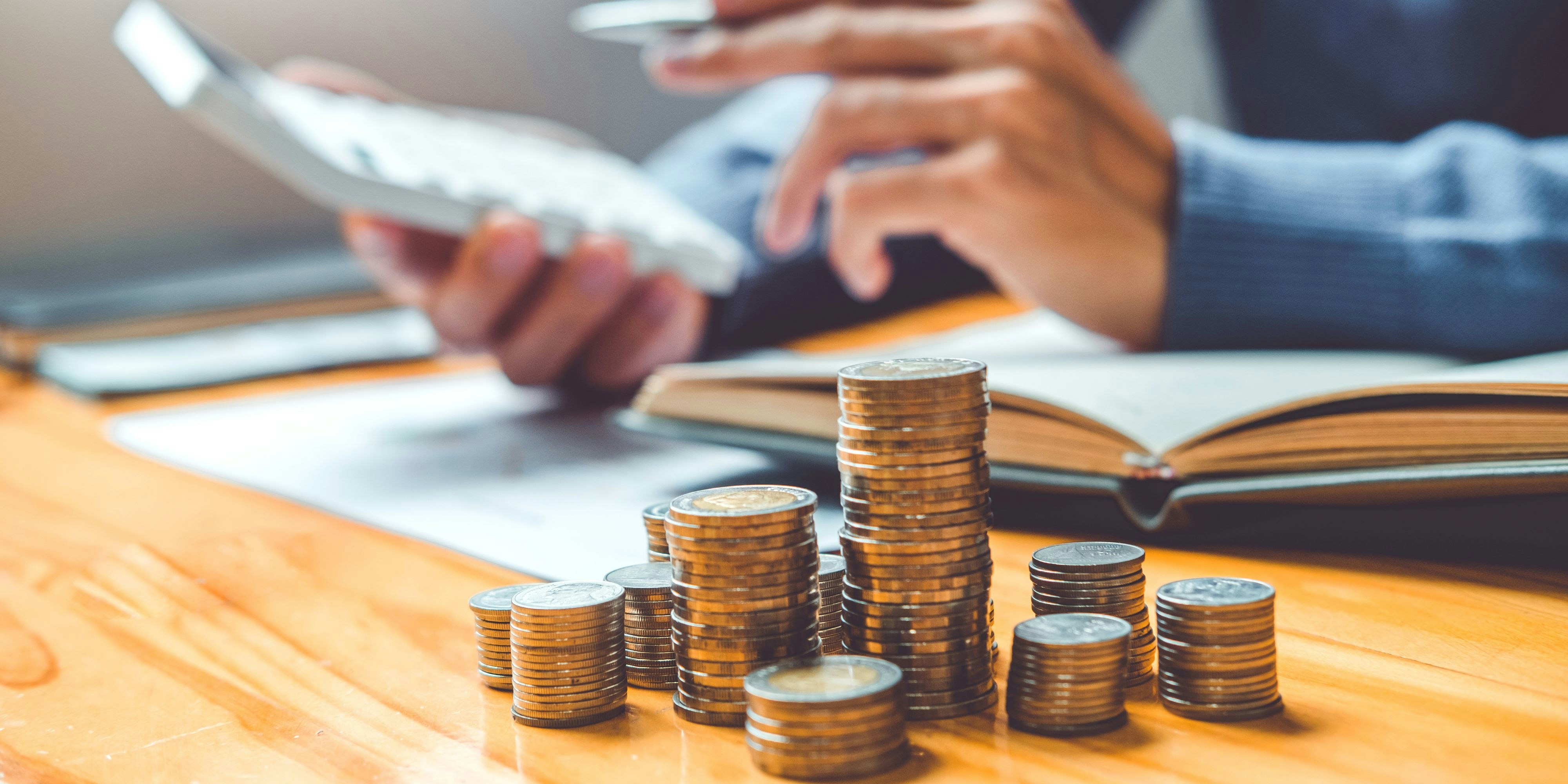 Saving money concept Man hand putting Row and coin Write Finance Saving money concept Man hand putting Row and coin Write Finance