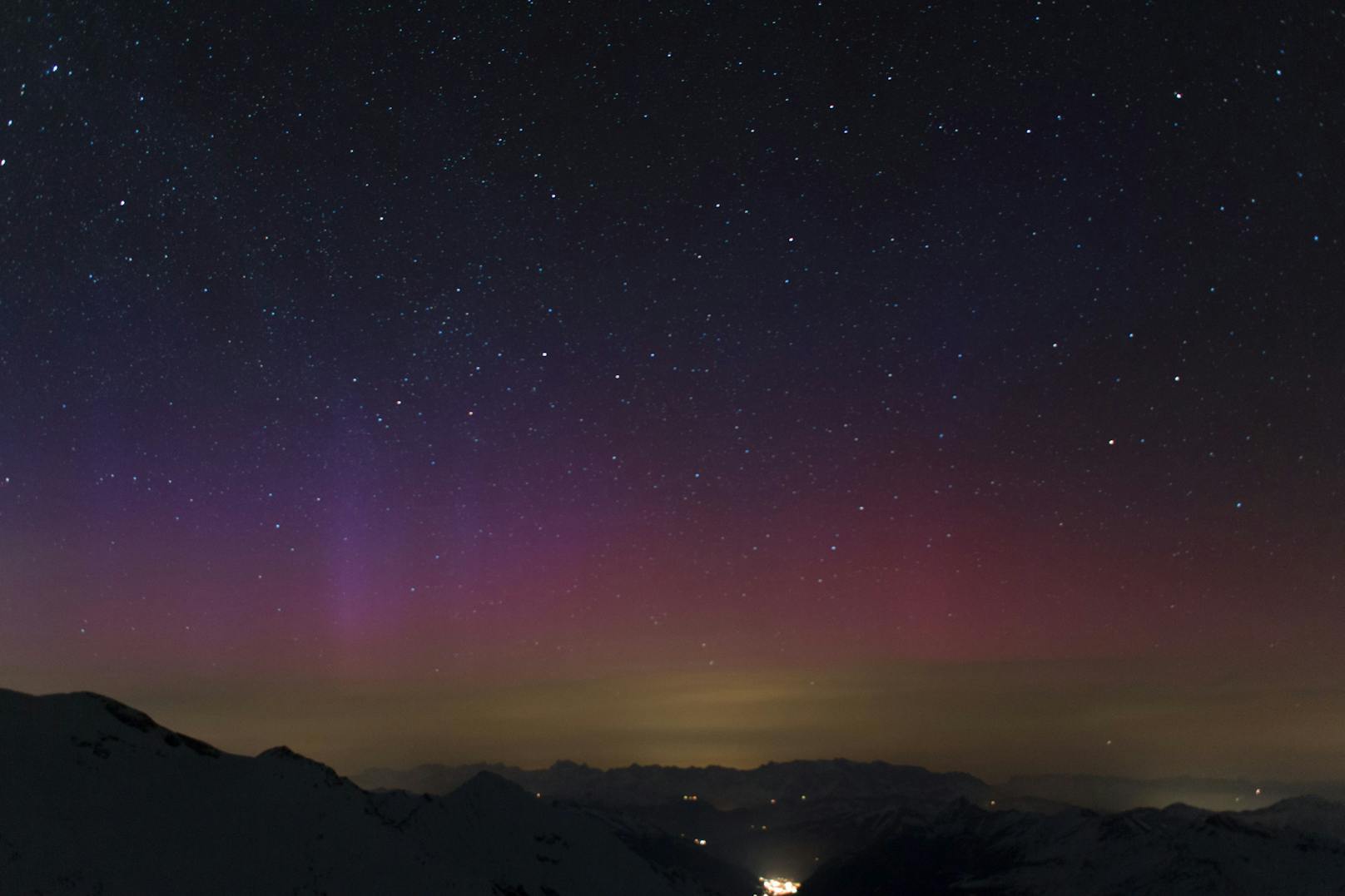 Polarlichter im Jahr 2015 über Österreich.