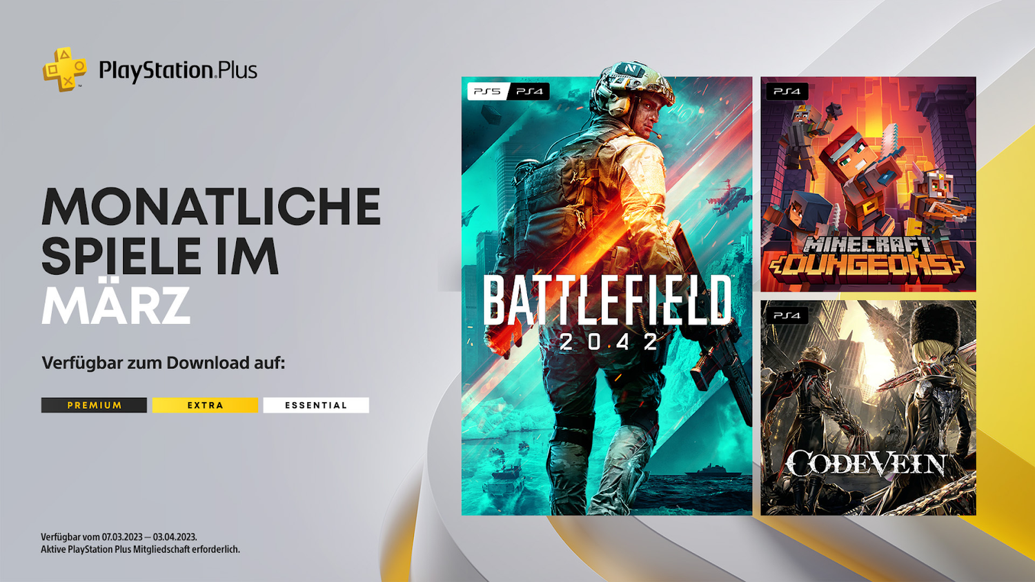 Monatliche PlayStation Plus-Titel im März für PS4 und PS5.