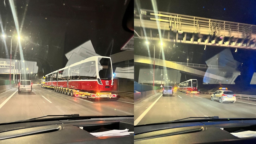 Ein ungewöhnlicher Transport erregte in der Nacht auf Donnerstag viel Aufmerksamkeit im Straßenverkehr.