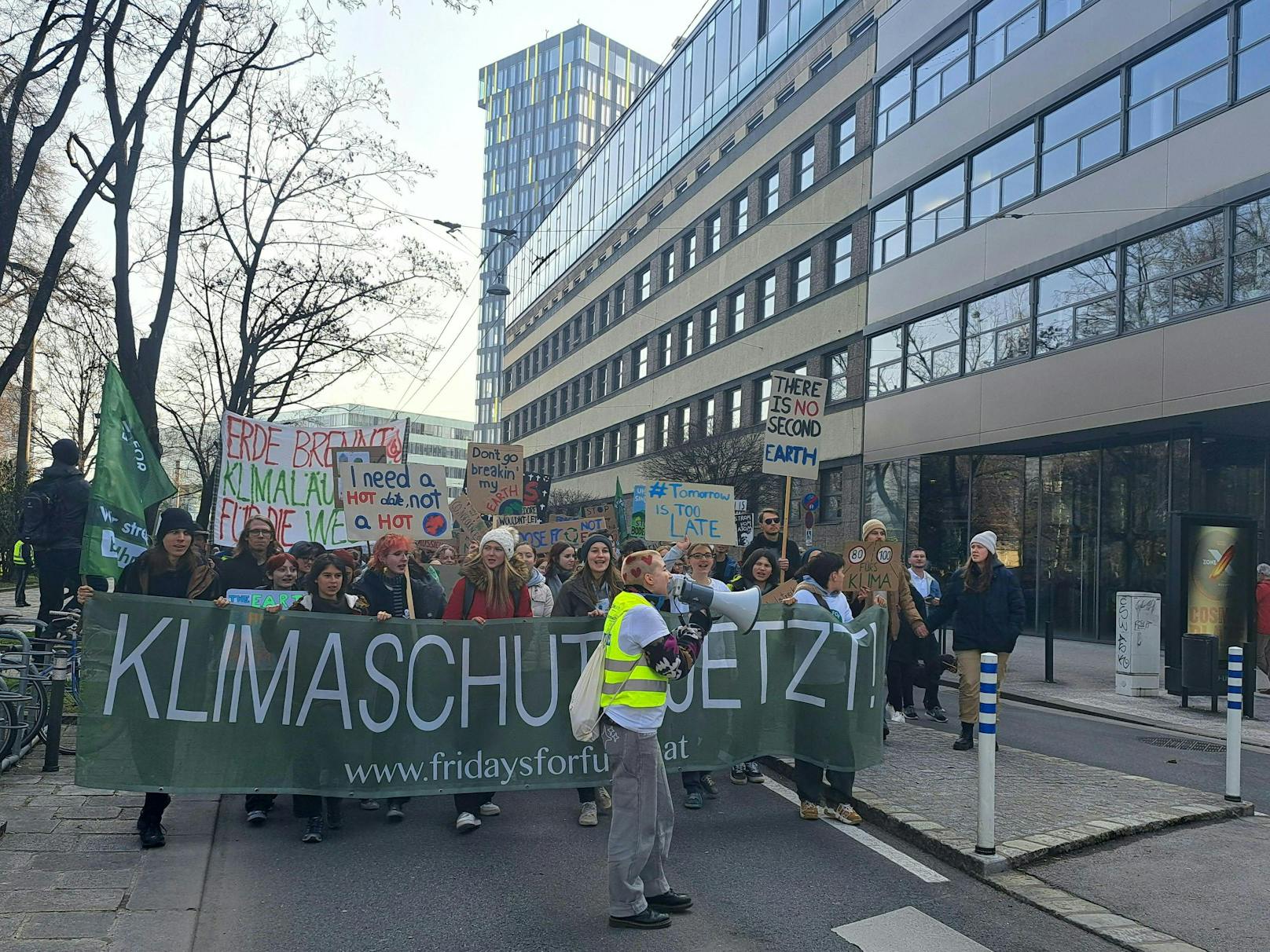 Aktivistinnen und Aktivisten von Fridays For Future demonstrierten auch in Linz.