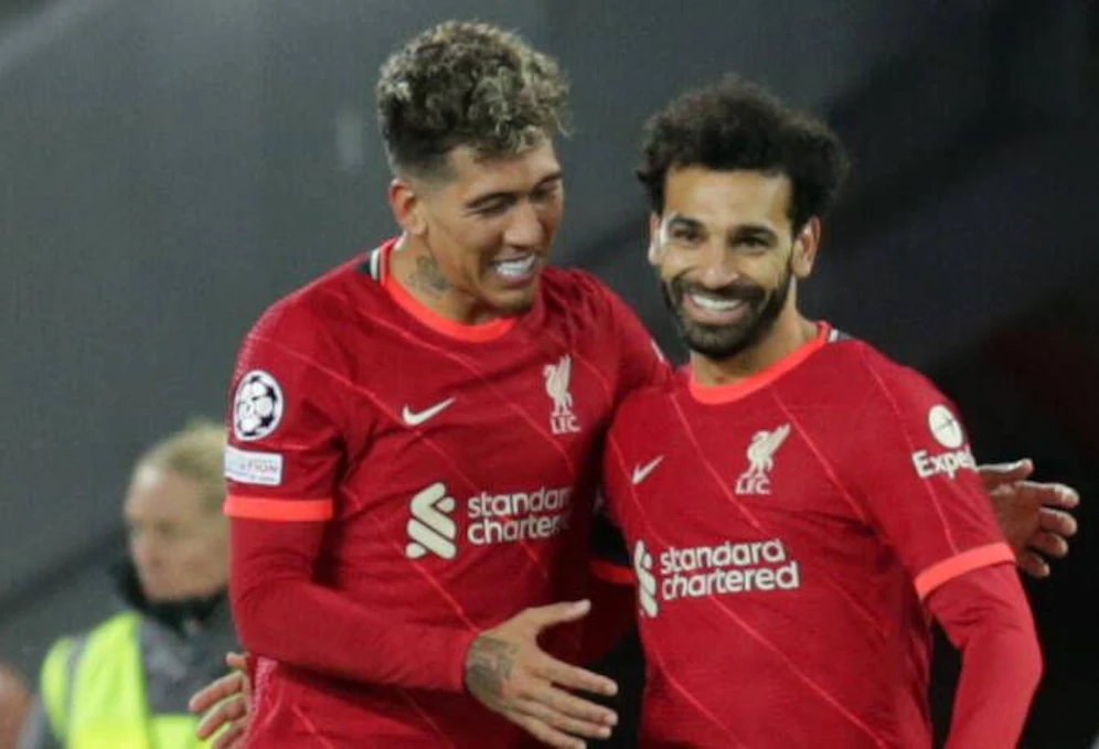 Roberto Firmino und Mo Salah