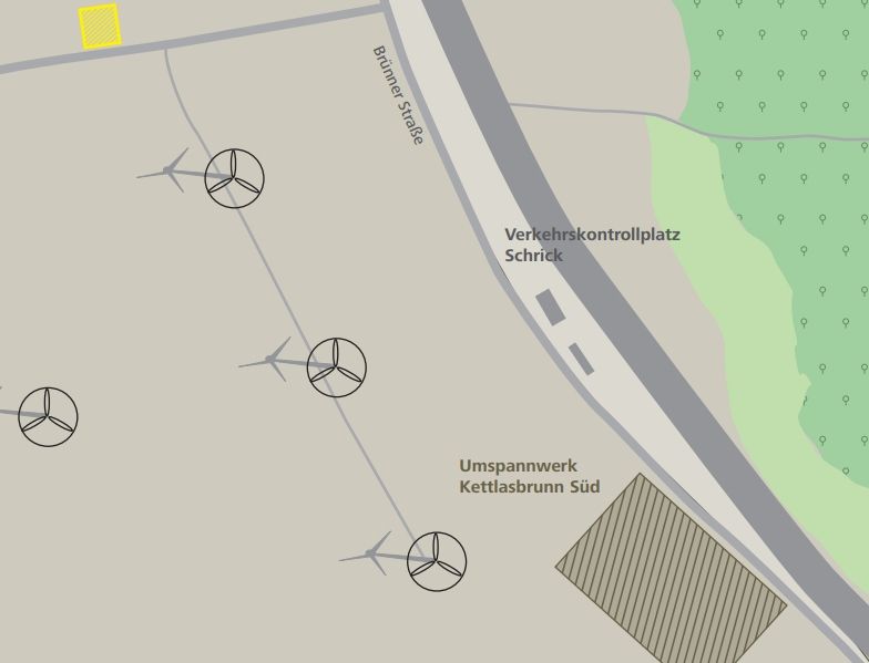 Die Lage vom Umspannwerk