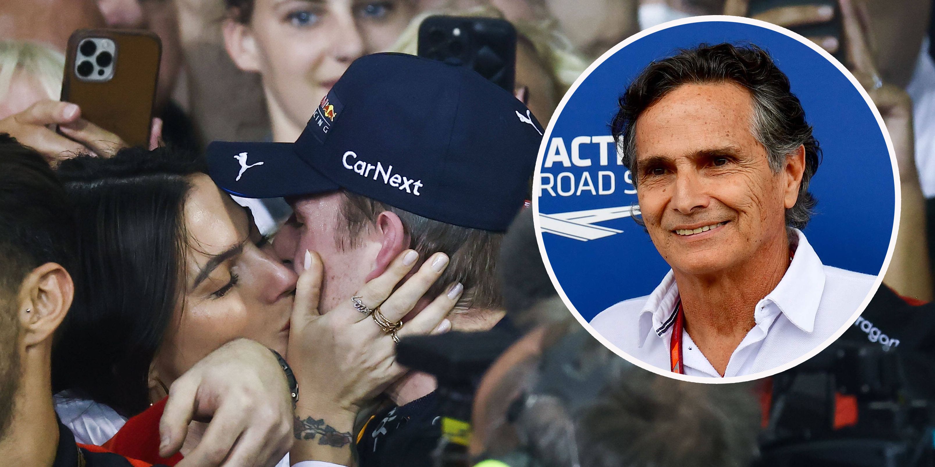 Max Verstappen holt sich sein Sieger-Bussi von Freundin Kelly Piquet, zieht in Siegen mit ihrem Papa Nelson gleich.