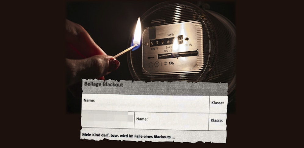 In einem Formular sollen Eltern ankreuzen, was im Fall eines Blackouts mit ihren Volksschulkindern geschehen soll.