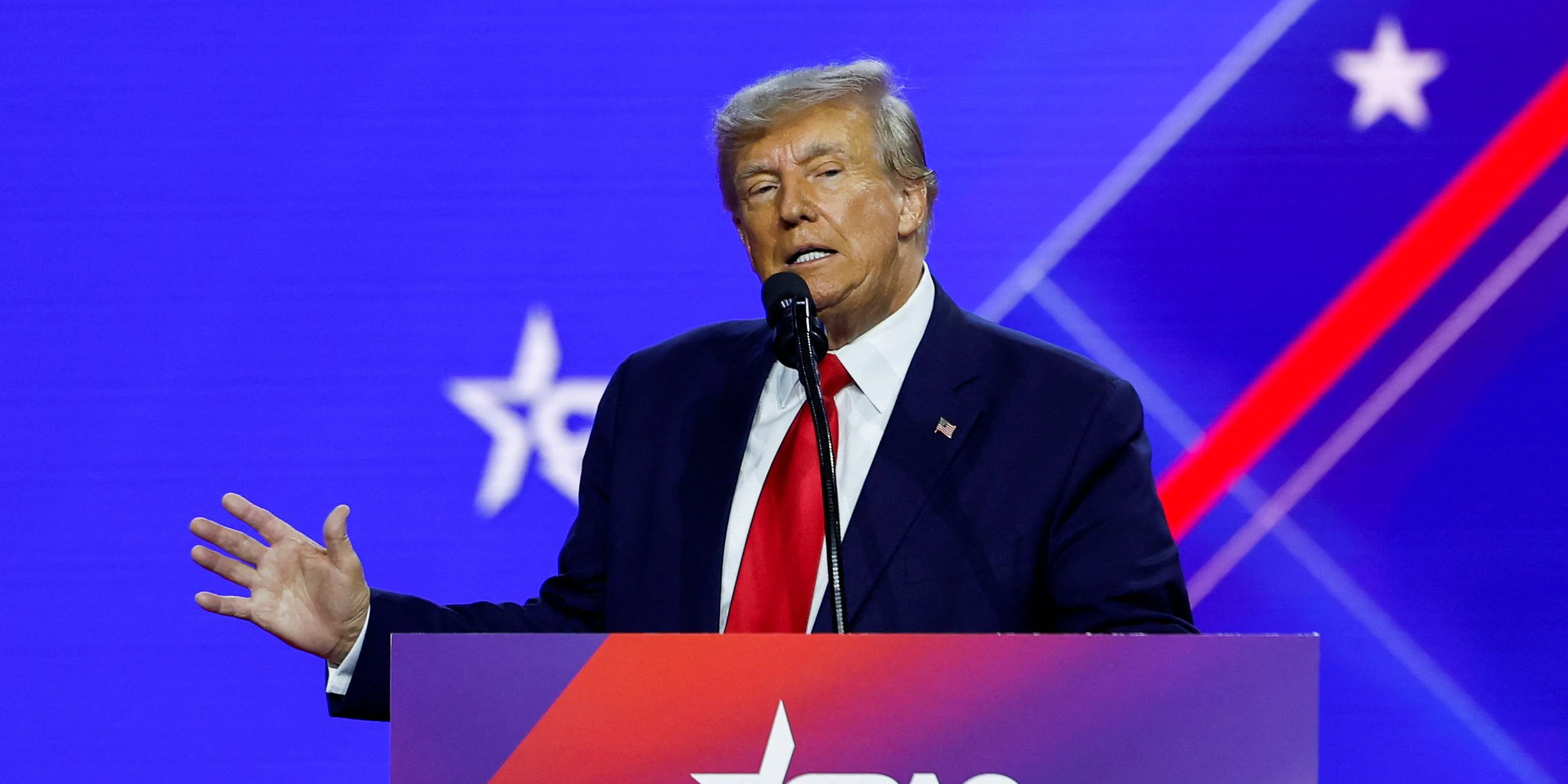 Former U.S. President Donald Trump attends the Conservative Political Action Conference (CPAC) at Gaylord National Convention Center in National Harbor, Maryland, U.S., March 4, 2023. REUTERS/Evelyn Hockstein