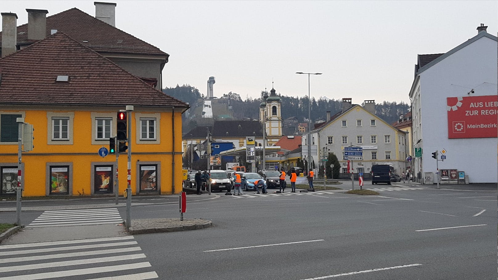 Protest-Aktion der Klima-Kleber am Montag in Innsbruck.