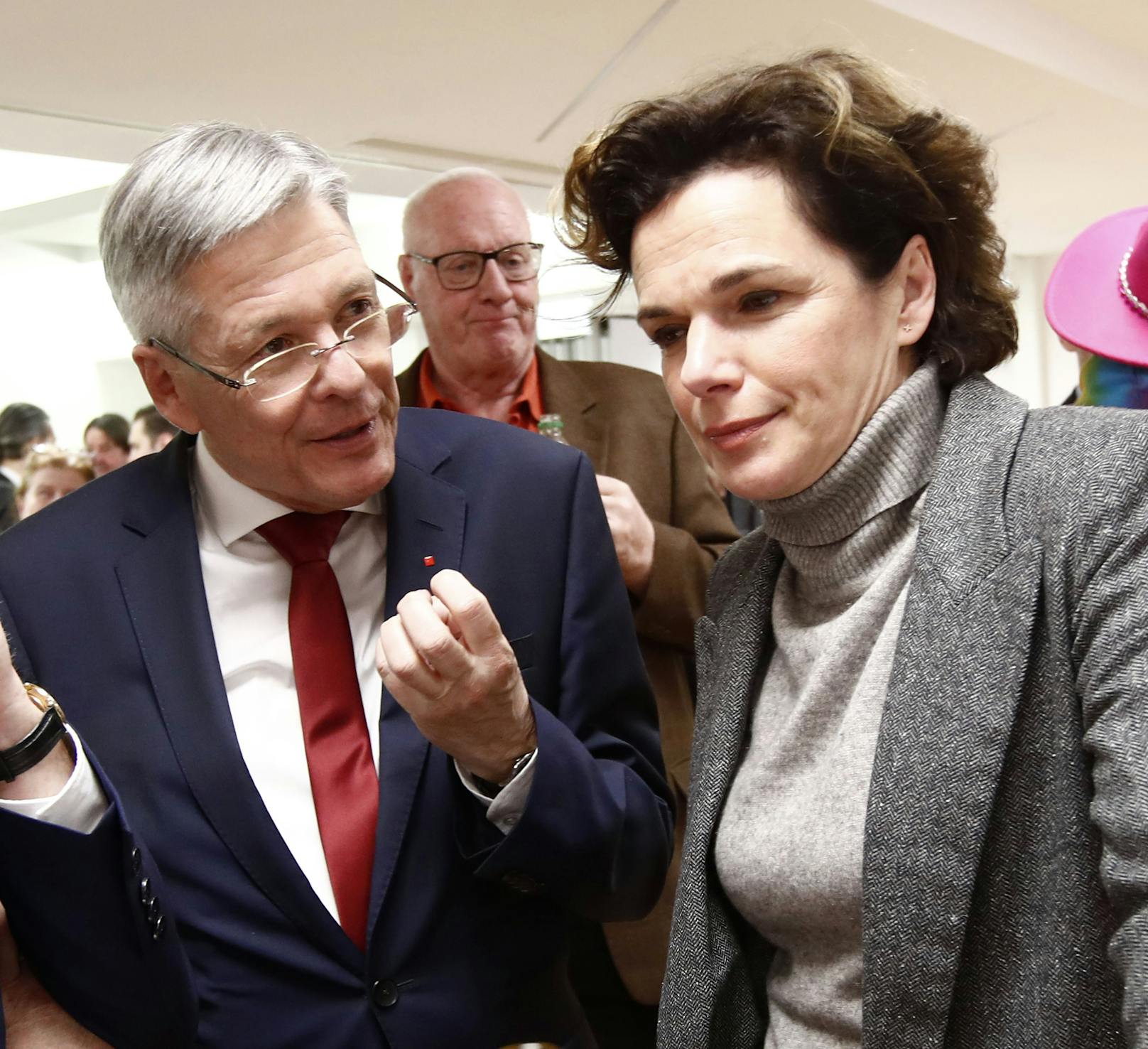 SP-Bundesparteivorsitzende Pamela Rendi-Wagner und Landeshauptmann Peter Kaiser in der SPÖ-Parteizentrale im Rahmen der Landtagswahl Kärnten.