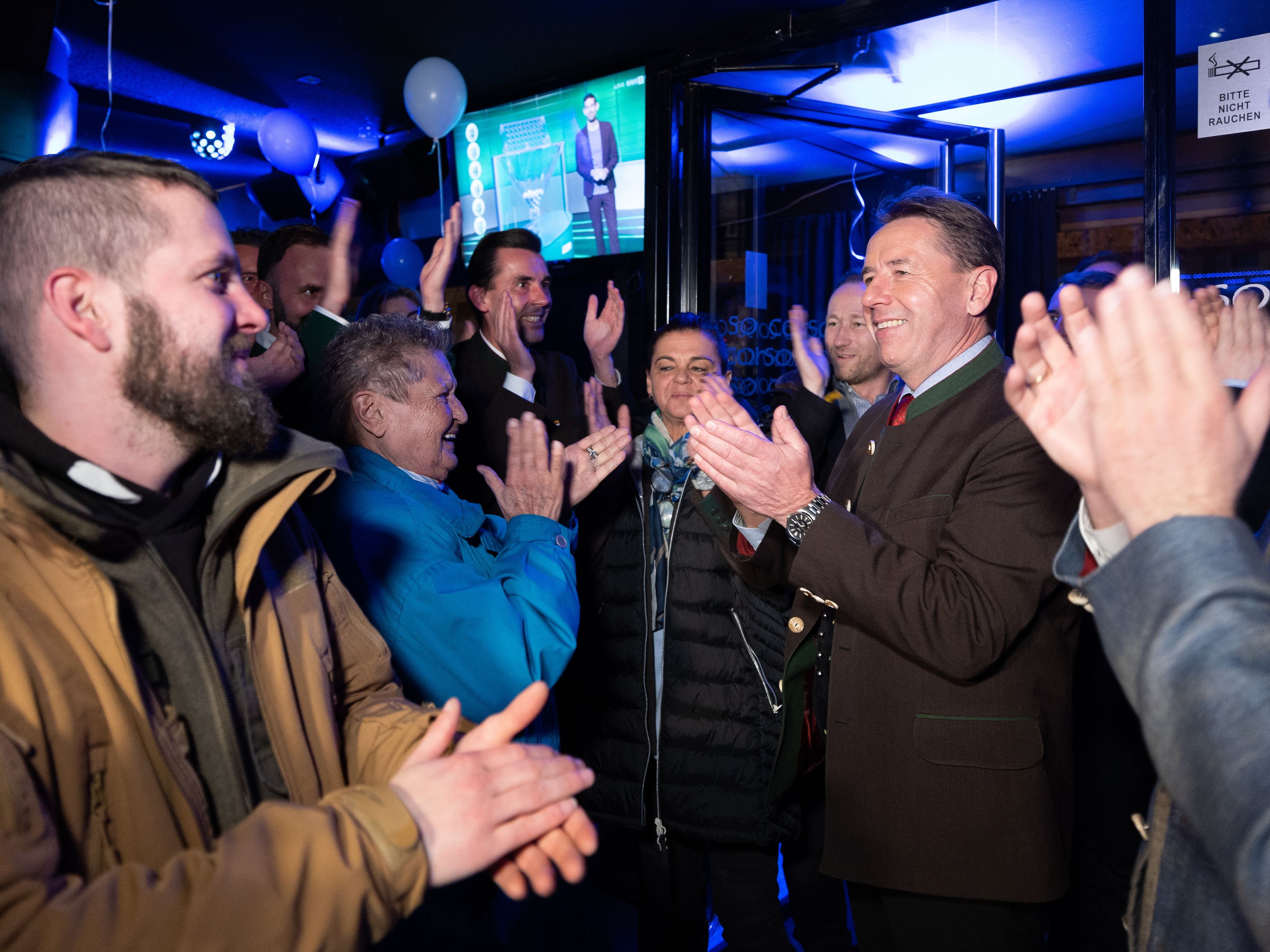 Wahl-Party der FPÖ mit Spitzenkandidat Erwin Angerer