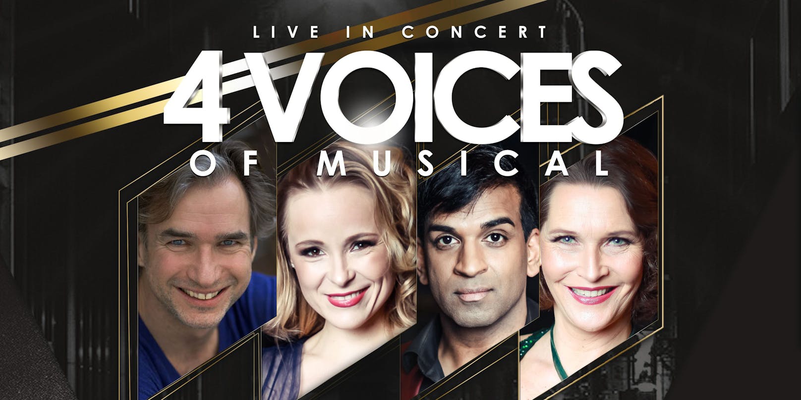 v.l.n.r.: André Bauer, Missy May, Ramesh Nair und Maya Hakvoort sind 4 Voices of Musical.