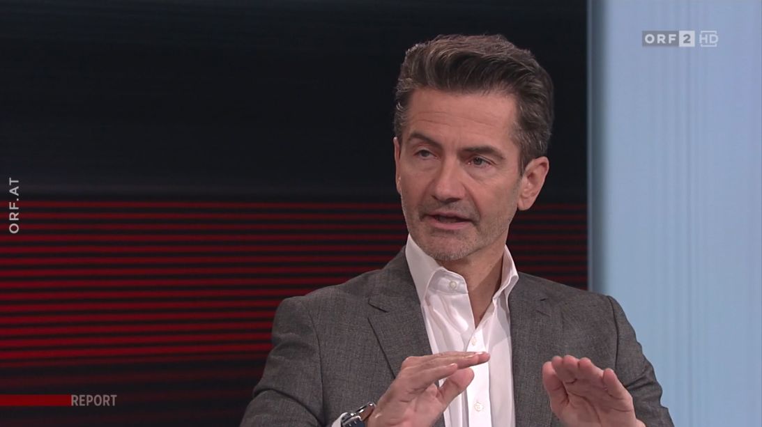 ORF-Generaldirektor Roland Weißmann am 7. März 2023 im "Report" bei Susanne Schnabl zur neuen Haushaltsabgabe.