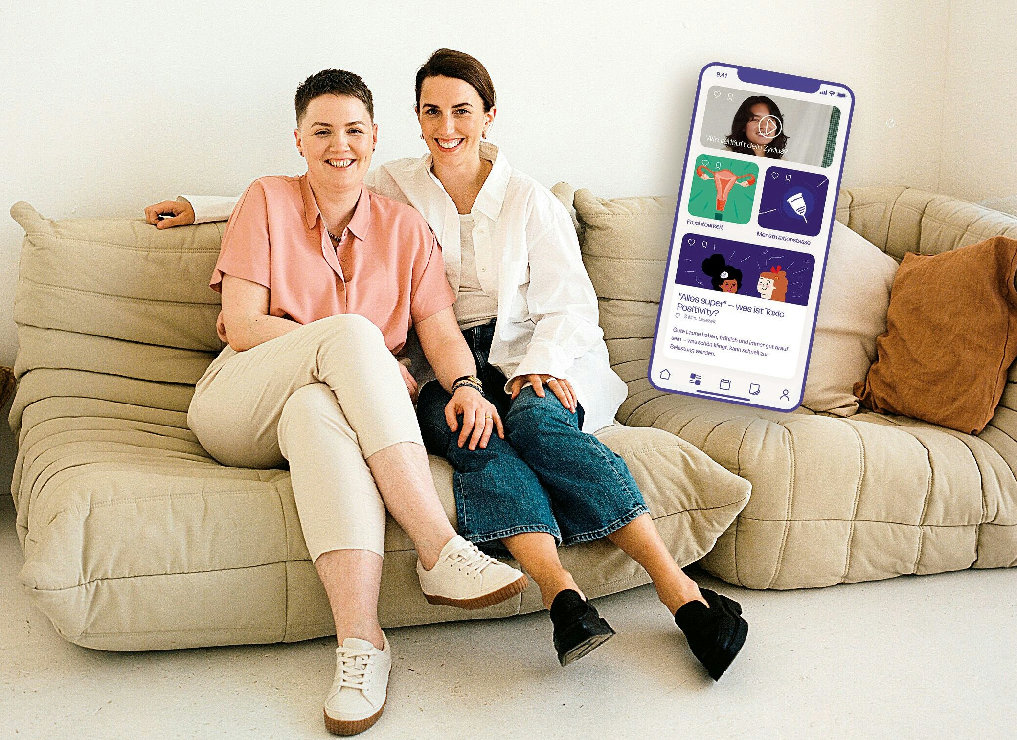 Gründerinnen Lucia Vilsecker und Philippa Zorn (v.l.) haben eine Anwendung für junge Frauen erfunden.