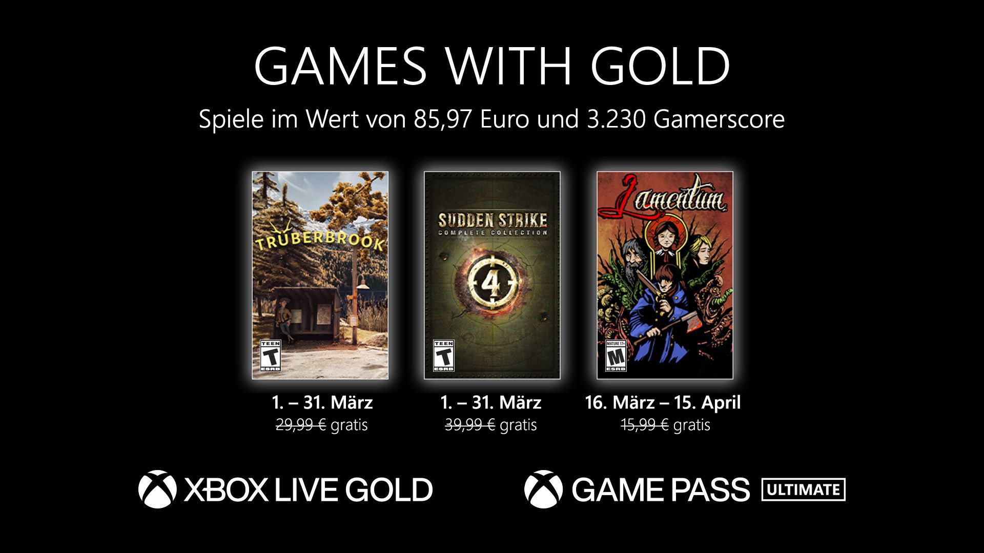 Games with Gold: Diese Spiele gibt es im März gratis.
