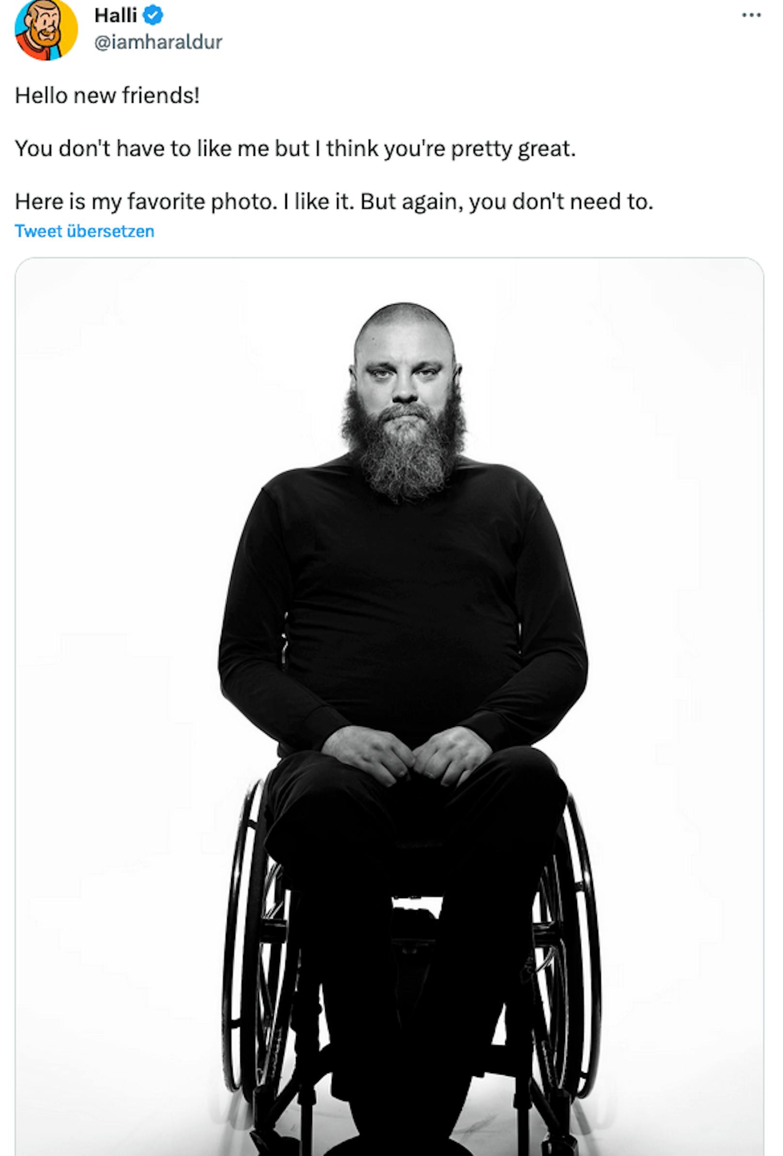 Haraldur Thorleifsson, der wegen einer Erkrankung im Rollstuhl sitzt, startete das Gespräch auf Twitter.