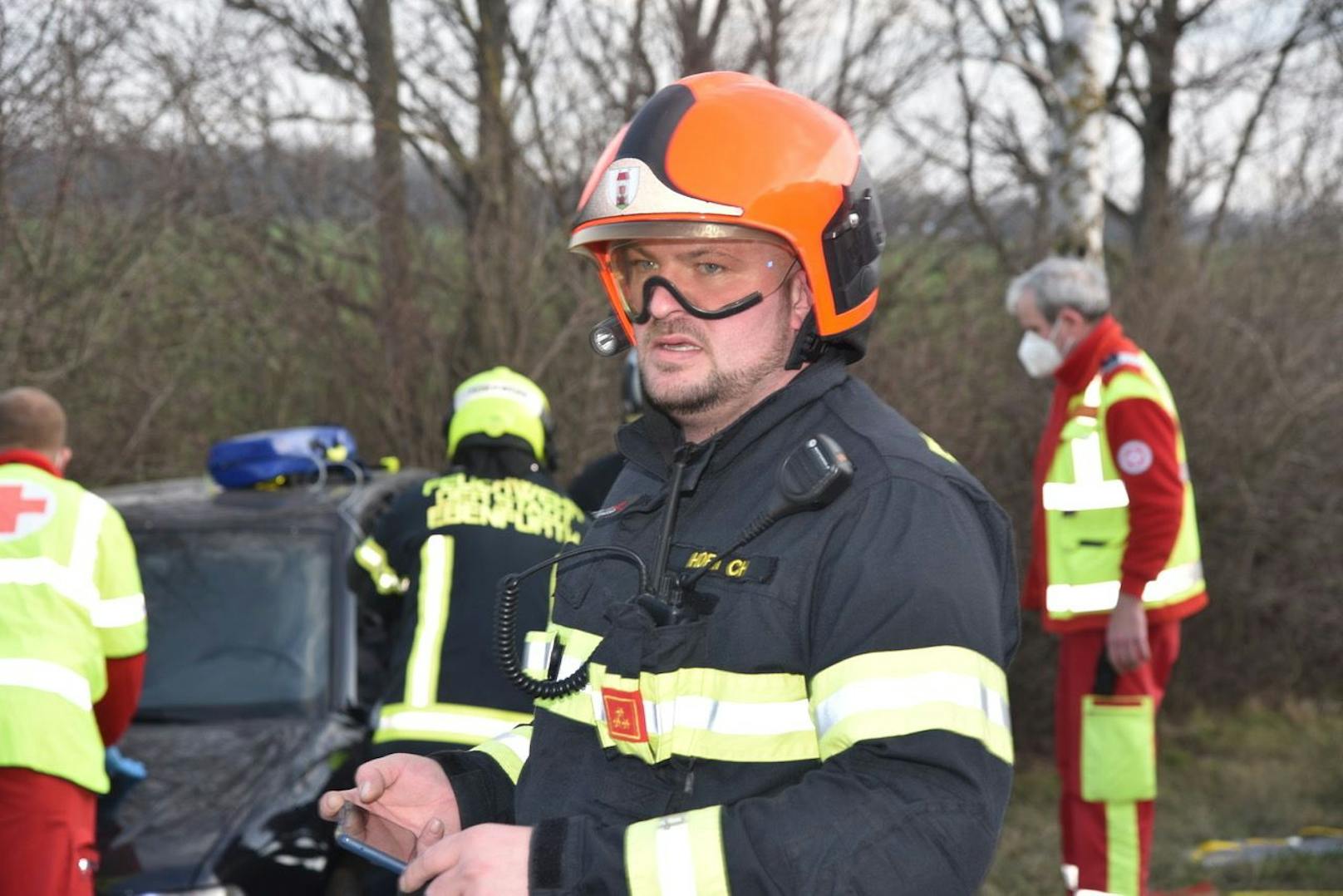 Einsatzleiter Christian Horn von der Feuerwehr Ebenfurth