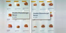 Gleicher Mäci-Burger kostet 1 km entfernt 1,30 € mehr