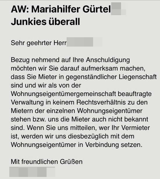 Das E-Mail half nicht viel dabei, das bekannte Problem zu lösen.