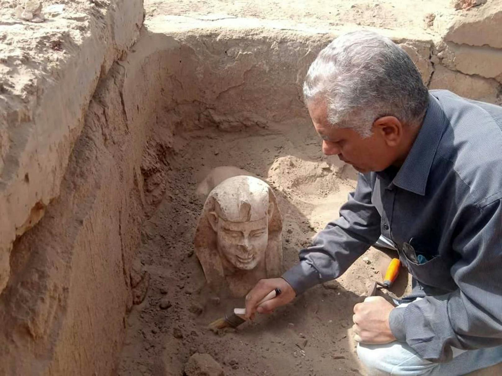 Die neue Sphinx wurde in der Nähe des Tempels von Dendera in Südägypten entdeckt.