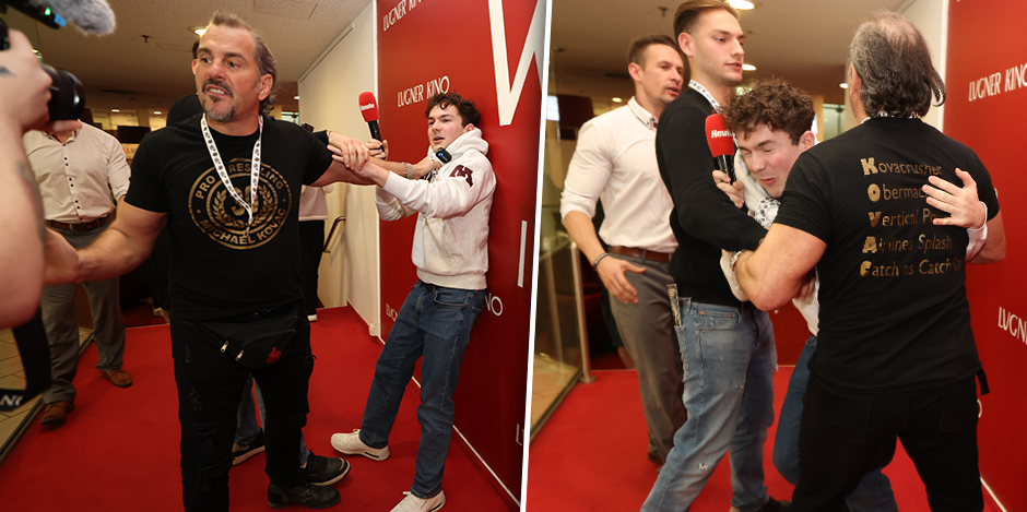 Wrestling-Star Michael Kovac dreht durch und attackiert das "Heute"-Team