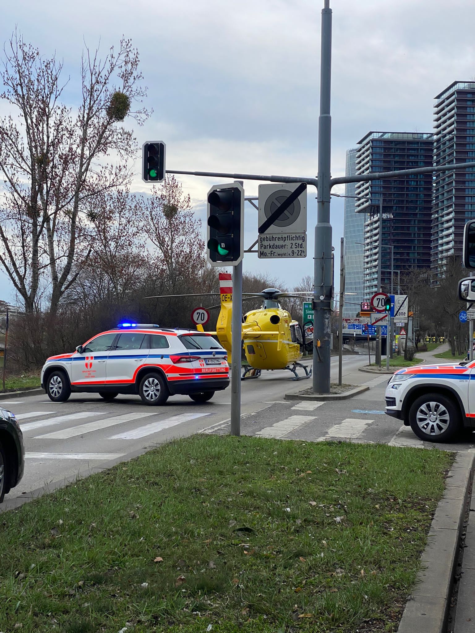 Die Berufsrettung flog das schwerverletzte Opfer ins Spital.